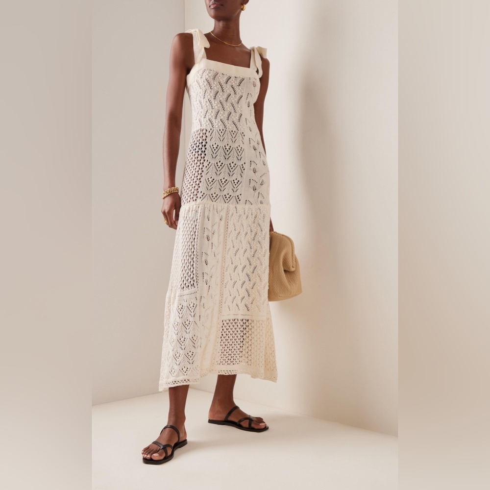 Zimmermann Anneke Patchwork Crocheted Cotton Midi Dress